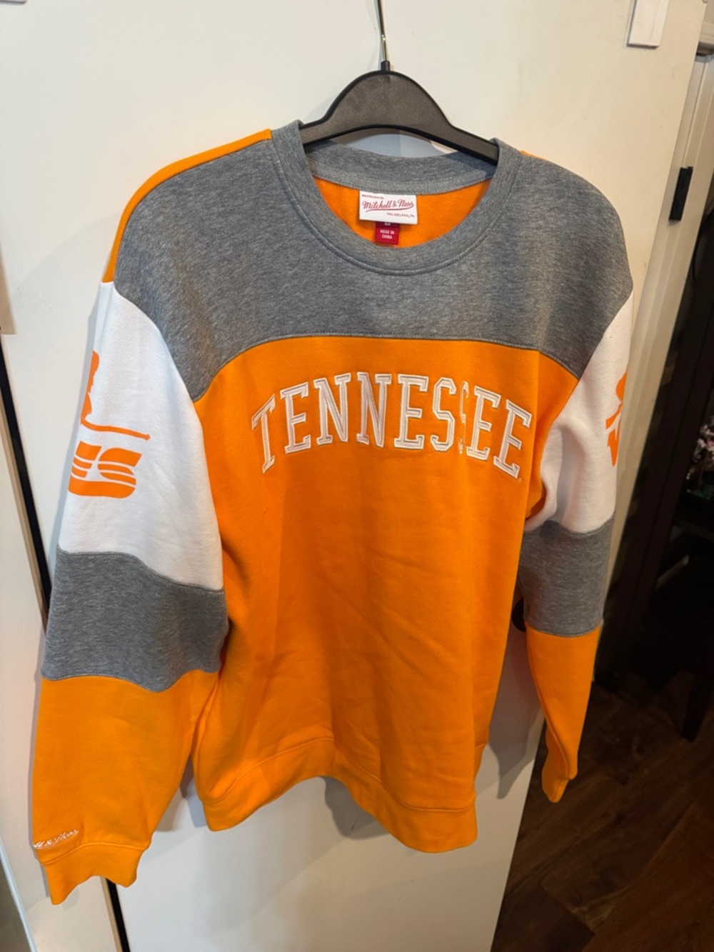 Mitchell & Ness Tennessee Volunteers Colorblock Crewneck - Orange, Gray & White